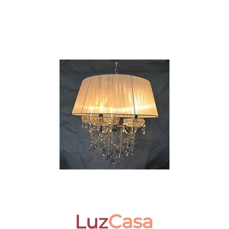 Padrão de pingente de 5 luzes delicadas e chiques com flor