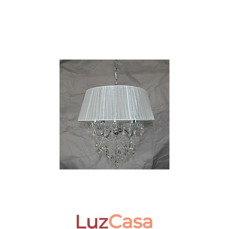 Padrão de pingente de 5 luzes delicadas e chiques com flor