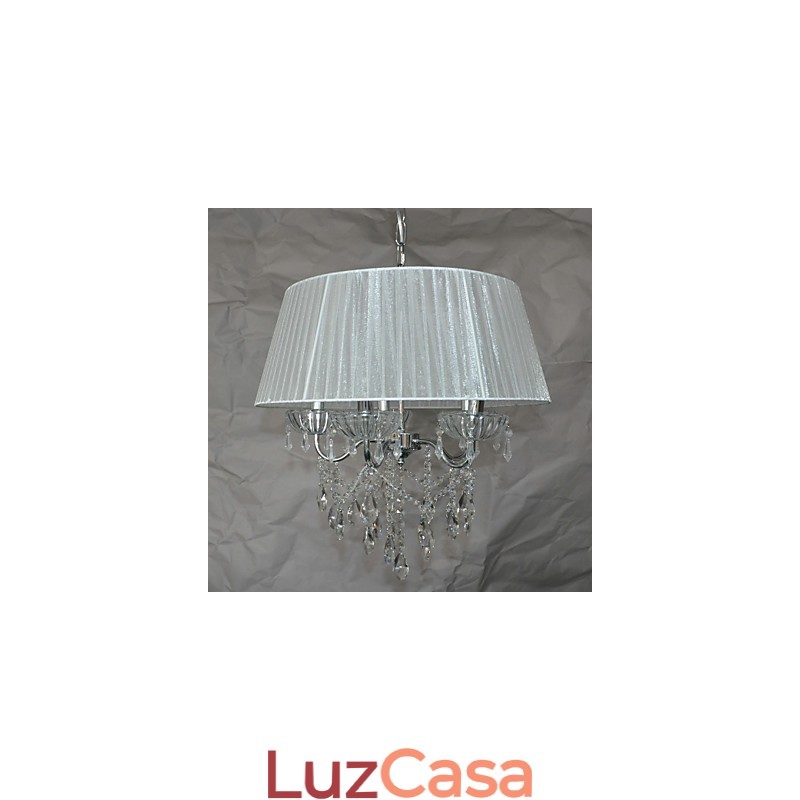 Padrão de pingente de 5 luzes delicadas e chiques com flor