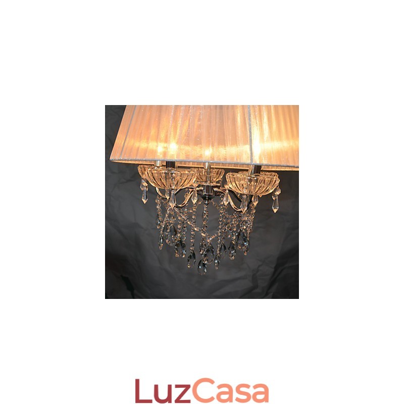 Padrão de pingente de 5 luzes delicadas e chiques com flor