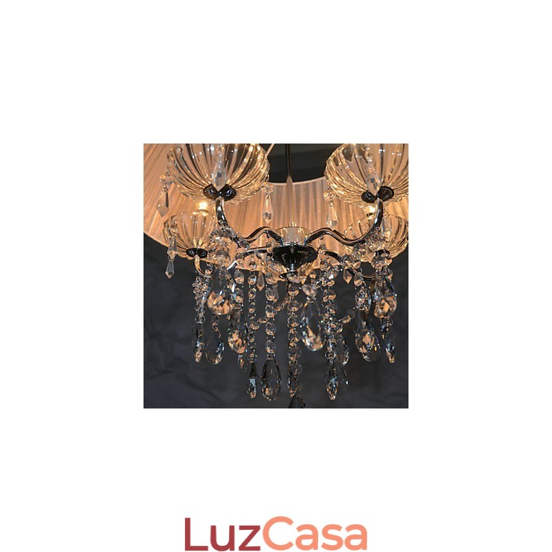 Padrão de pingente de 5 luzes delicadas e chiques com flor