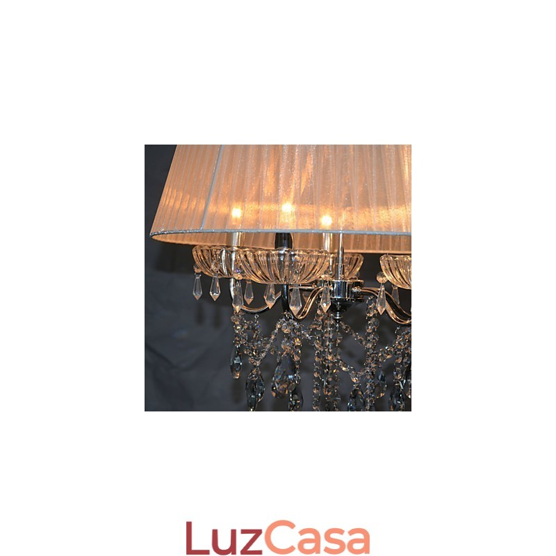 Padrão de pingente de 5 luzes delicadas e chiques com flor