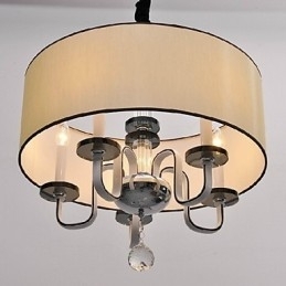 Luminária pendente moderna contemporânea de cristal cromado em metal