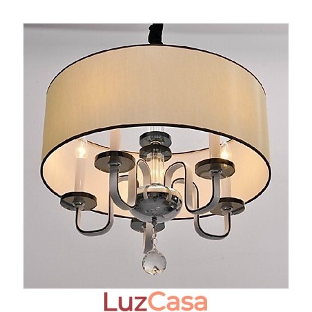 Luminária pendente moderna contemporânea de cristal cromado em metal Luminária pendente moderna contemporânea de cristal cromado em metal