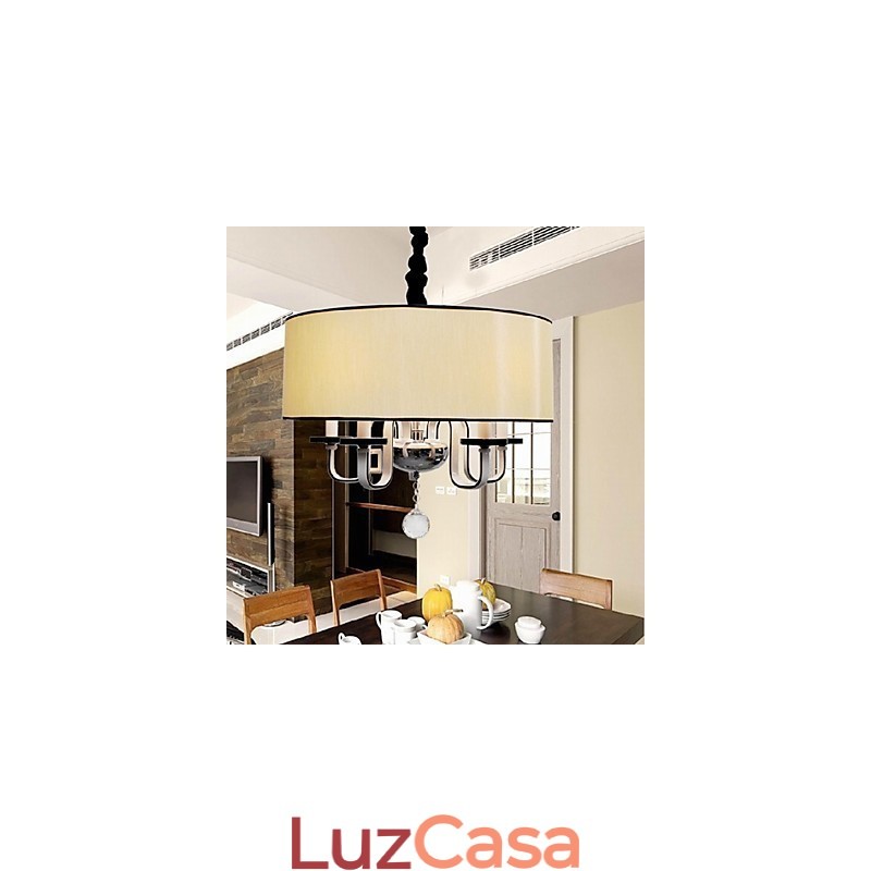 Luminária pendente moderna contemporânea de cristal cromado em metal