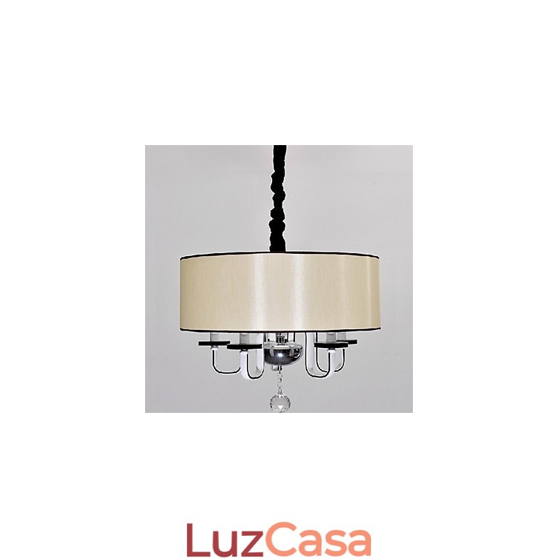 Luminária pendente moderna contemporânea de cristal cromado em metal
