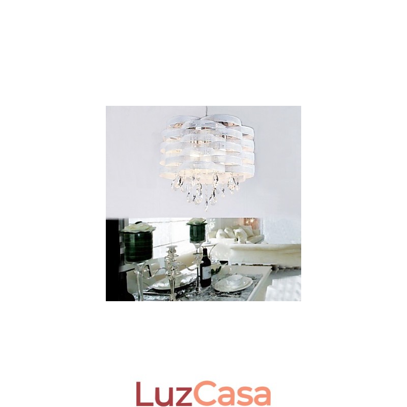 Luminária pendente de cristal estilosa com 3 luzes