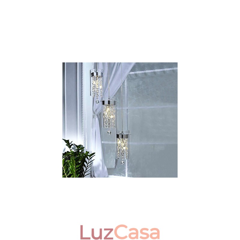 Luminária pendente de cristal artística com cúpulas de vidro