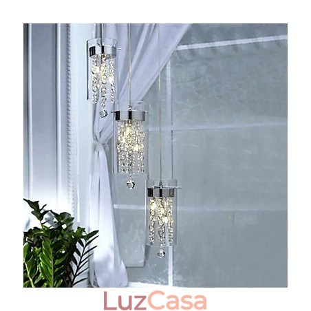 Luminária pendente de cristal artística com cúpulas de vidro Luminária pendente de cristal artística com cúpulas de vidro