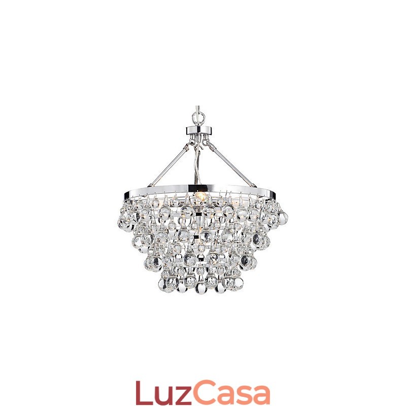 Lustre de cristal cromado clássico tradicional em metal