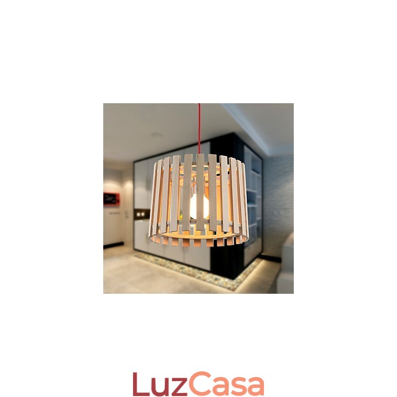 Luminárias pendentes estilo mini moderno contemporâneo madeira