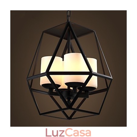 Lustre Americange Vintage de Ferro Preto de alto nível, Lustre Moderno, 4 luzes Lustre Americange Vintage de Ferro Preto de alto nível, Lustre Moderno, 4 luzes