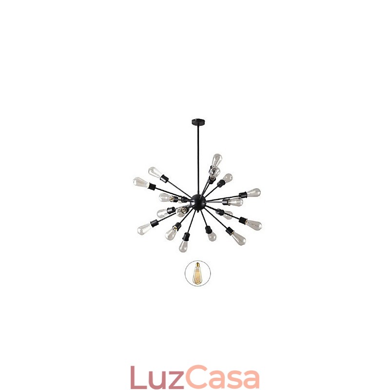 Luminária pendente moderna de 20 luzes com recurso radial