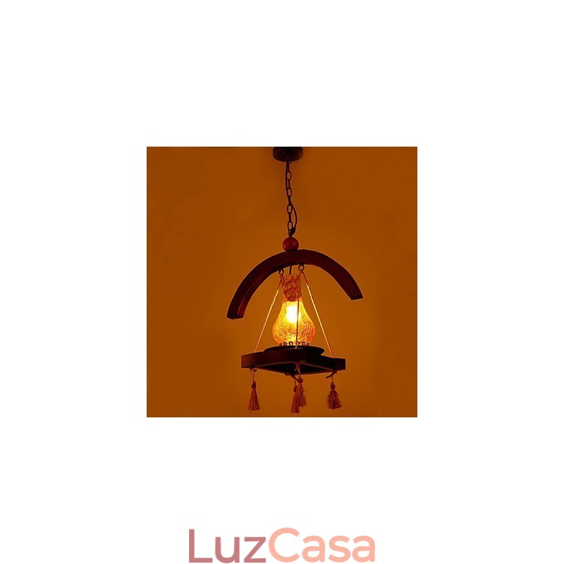 Luminária pendente Americange em madeira maciça