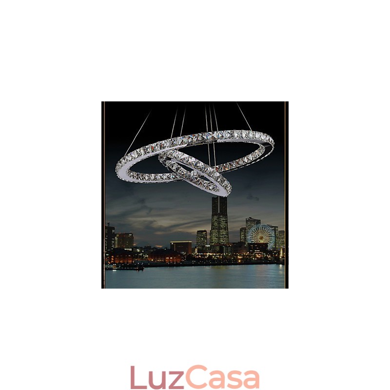 Hotel Pendant Light Lustre de cristal Iluminação Luminárias de teto Luminárias com branco quente e frio
