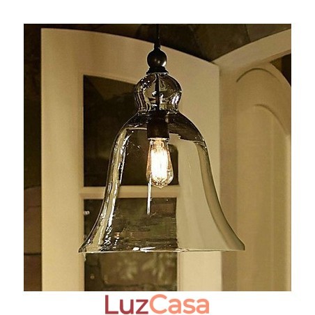 Luminária pendente de vidro com pintura em estilo country mini Luminária pendente de vidro com pintura em estilo country mini