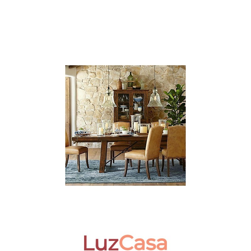 Luminária pendente de vidro com pintura em estilo country mini