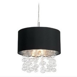Luminária pendente moderna com 7 luzes e cúpula de tecido preto (base)