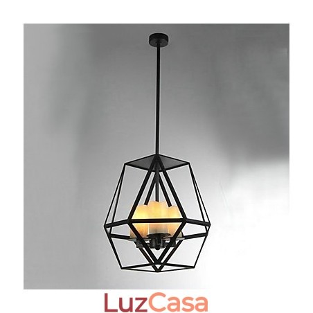 Luminária pendente de metal estilo country mini com pintura