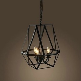 Luminária pendente de metal estilo country mini com pintura