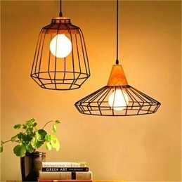 Lustre de ferro estilo gaiola retrô americano