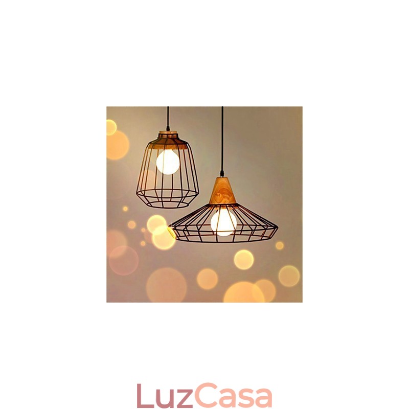 Lustre de ferro estilo gaiola retrô americano