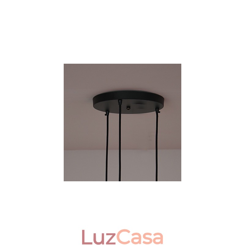 Pendente Vintage 3 Luzes Em Sombra De Ferro