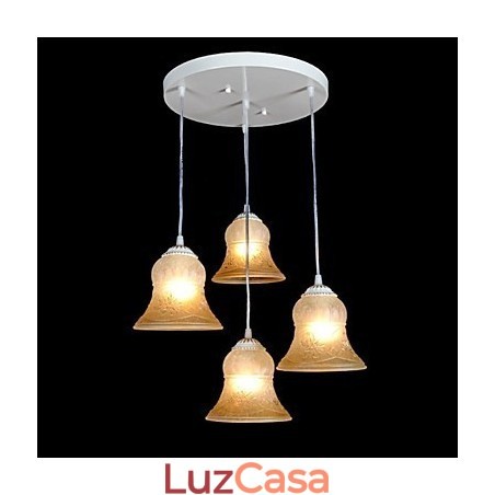 Pendente Branco Quatro Luzes Padrão Vidro Abajur Mão Dourado Europeu Retro Clássico Pendente Branco Quatro Luzes Padrão Vidro Abajur Mão Dourado Europeu Retro Clássico