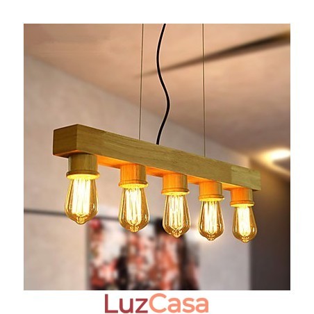Luzes Pendentes Country Madeira Bambu Luzes Pendentes Country Madeira Bambu
