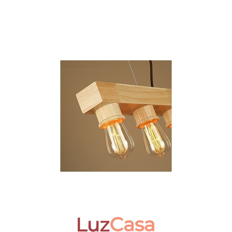 Luzes Pendentes Country Madeira Bambu