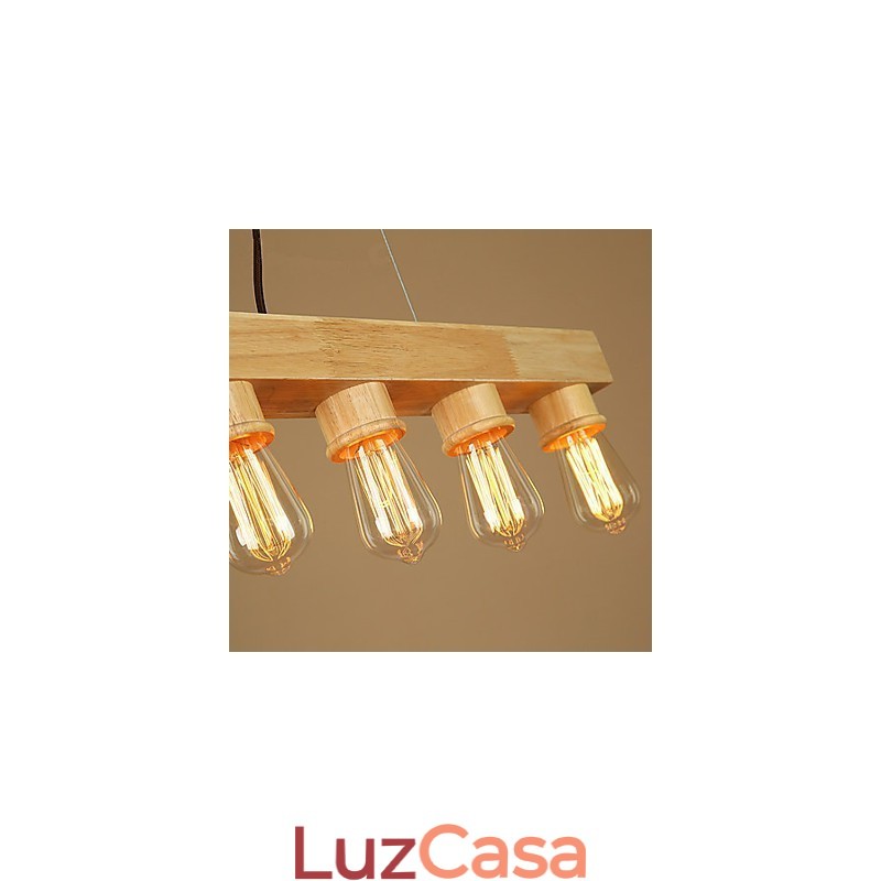Luzes Pendentes Country Madeira Bambu