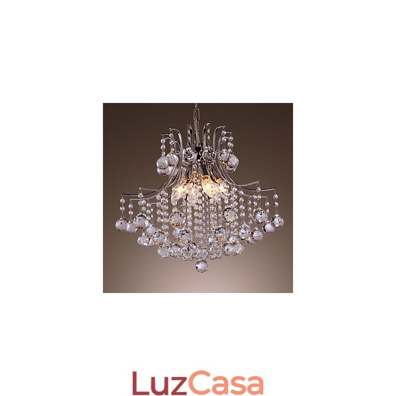 Luminária pendente de metal galvanizado estilo mini cristal contemporâneo moderno