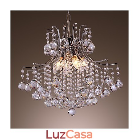 Luminária pendente de metal galvanizado estilo mini cristal contemporâneo moderno Luminária pendente de metal galvanizado estilo mini cristal contemporâneo moderno
