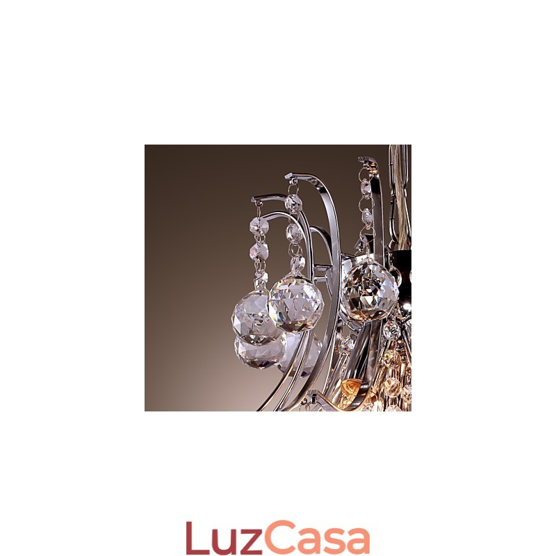 Luminária pendente de metal galvanizado estilo mini cristal contemporâneo moderno
