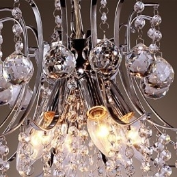 Luminária pendente de metal galvanizado estilo mini cristal contemporâneo moderno