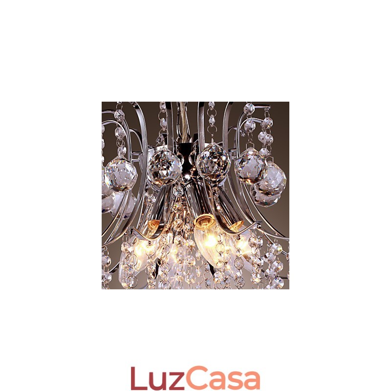 Luminária pendente de metal galvanizado estilo mini cristal contemporâneo moderno