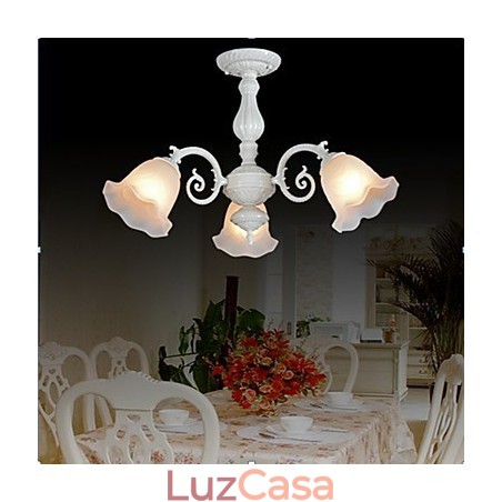 Montagem embutida Três luzes Branco Europeu Retro Clássico Montagem embutida Três luzes Branco Europeu Retro Clássico