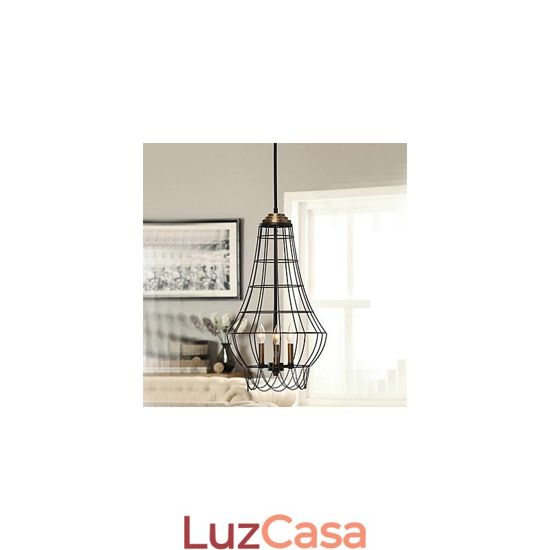 Luminária pendente de metal estilo country mini com pintura