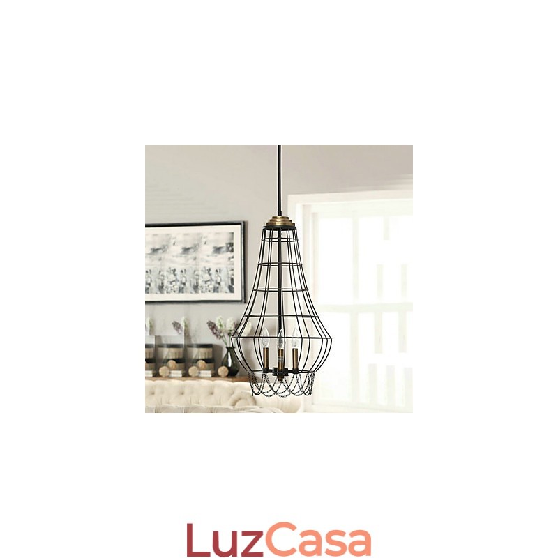 Luminária pendente de metal estilo country mini com pintura