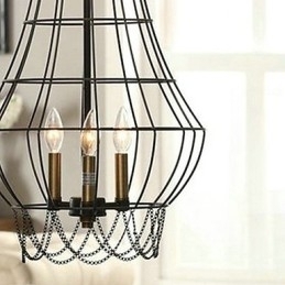Luminária pendente de metal estilo country mini com pintura