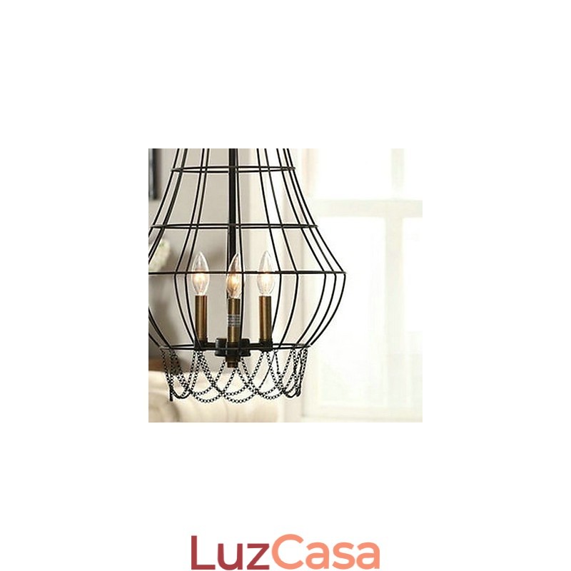 Luminária pendente de metal estilo country mini com pintura