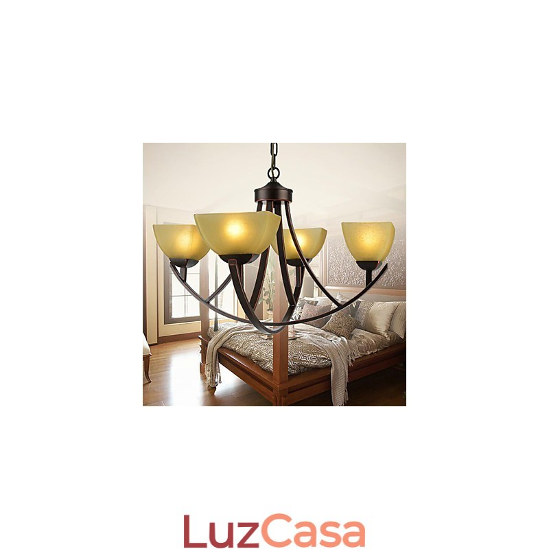 Lustre 4 Luzes Tradicional Clássico Vintage Metal