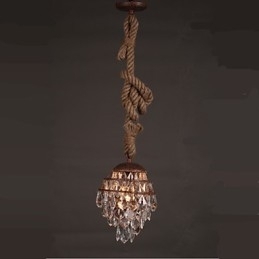 Retro lounge Hemp Industrial Wind Imitação Lustre de Cristal