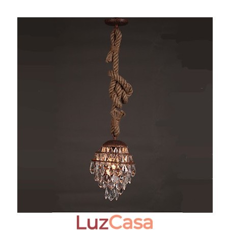 Retro lounge Hemp Industrial Wind Imitação Lustre de Cristal Retro lounge Hemp Industrial Wind Imitação Lustre de Cristal