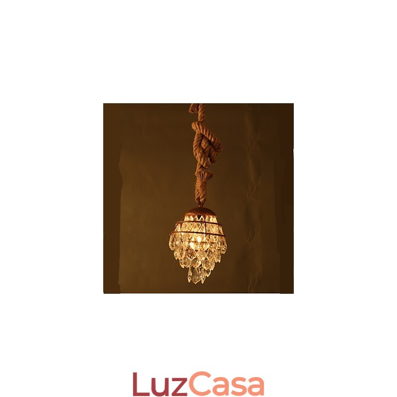 Retro lounge Hemp Industrial Wind Imitação Lustre de Cristal