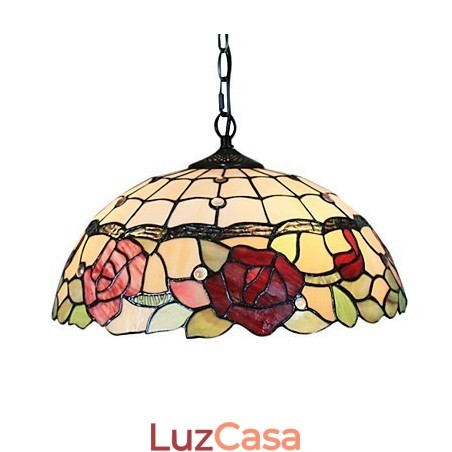 Luminária pendente com 2 luzes em cúpula com padrão rosa Luminária pendente com 2 luzes em cúpula com padrão rosa
