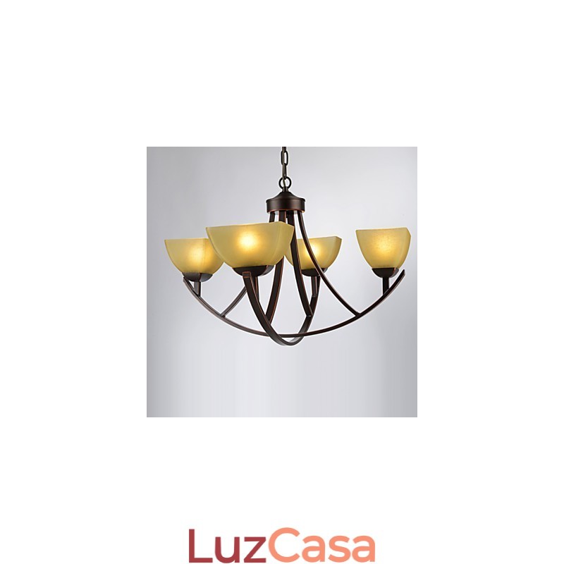 Lustre 4 Luzes Tradicional Clássico Vintage Metal