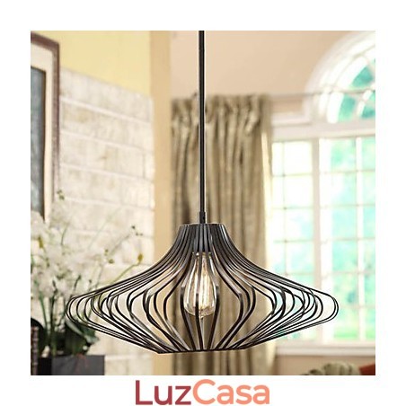 Luminária pendente moderna com estrutura de metal preto Luminária pendente moderna com estrutura de metal preto