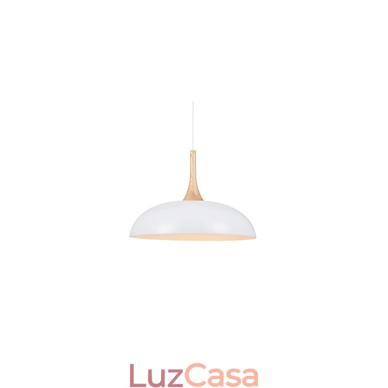 Mini Luminária Pendente Artística 1 Luz Moderna Simplicidade Acabamento Preto Branco Alumínio e Madeira Droplight