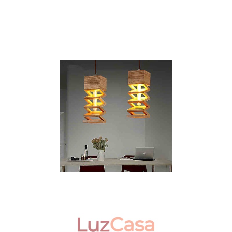 Luzes Pendentes Country Madeira Bambu